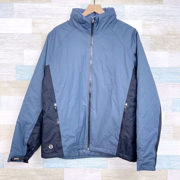 Lands End Squall Waterproof Insulated Hooded Jacket Gray L - Picture 1 of 8